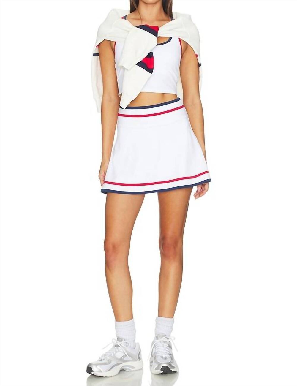 NEW BEACH RIOT tamara skirt in heritage white